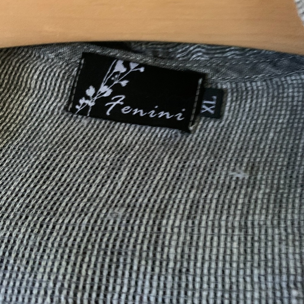 Fenini Silver Mesh Linen Long Sleeve Cardigan